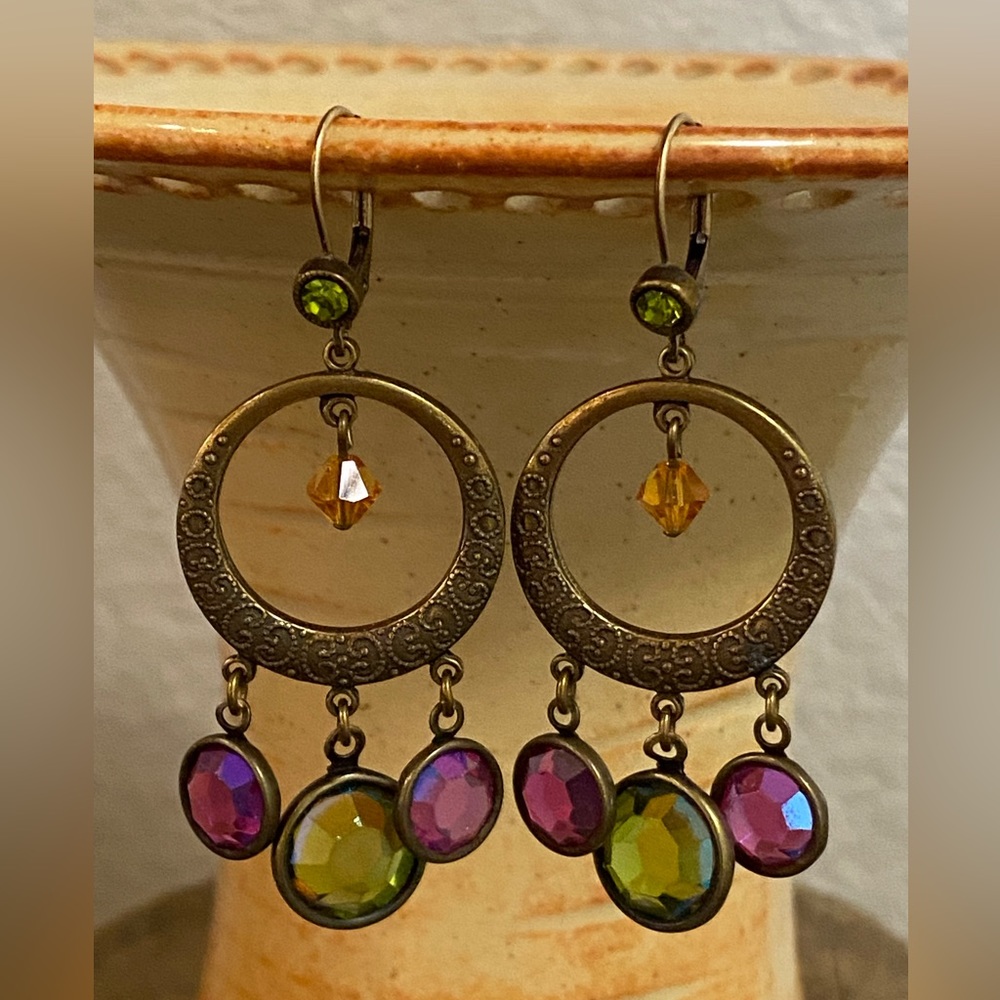 Liz Palacios Swarovski Crystal Hoop Earrings